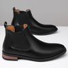 British Chelsea Men's High Top Simple and High-end Casual Business Formal Pointed Leather Boots