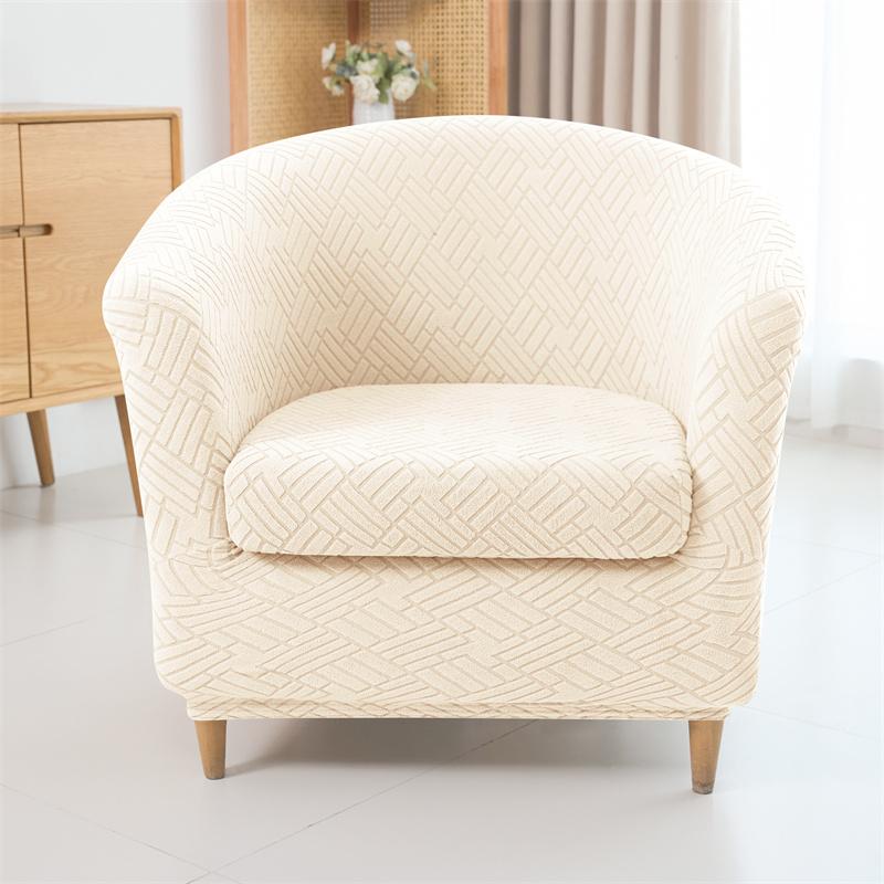 2pcs/set Jacquard Club Tub Chair Cover with Cushion Cover Elastic Armchair Slipcover Non Slip Couch Cover Furniture Protector