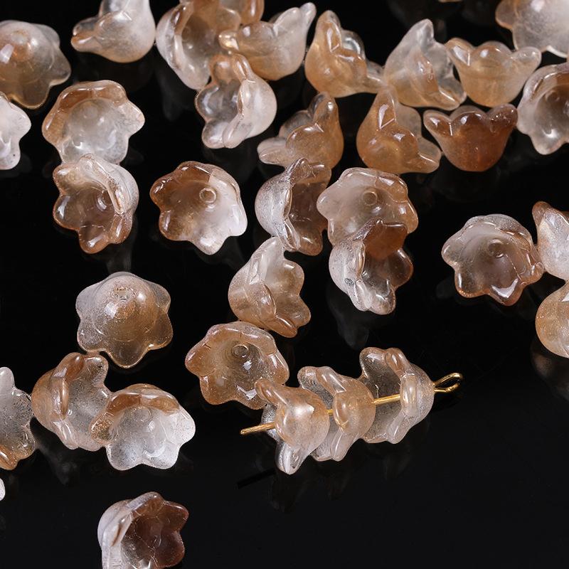 50Pcs/Bag 7X12Mm Colorful Bellflower Lampwork Beads Caps Glass Spacer Beads For Jewelry Making Diy Handmade Bracelets Hairpin