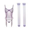 2024 Mesh Lace See-Through Lingerie Set: Asian-Inspired Slimming Camisole & Corset 3-Piece