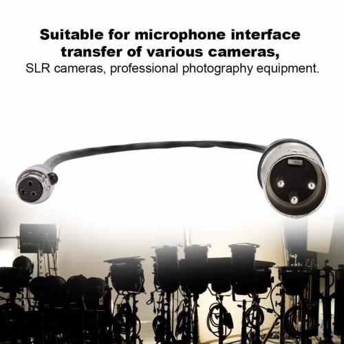 ASHATA Audio Cable, Full Copper Casing Audio Cable, Mini XLR 3-Pin Female To XLR 3-Pin Male Audio Cable with Zinc Alloy Casing, Compact and Lightweigh