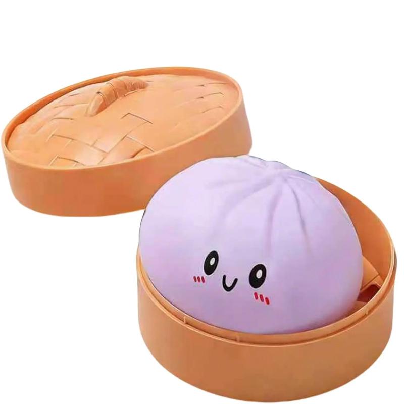 Vivid Dumpling Squishes Stress Balls Fidgeting Tactile Toys Simulation Food Squishies Bun With Steamer Press Dough Ball Gifts*