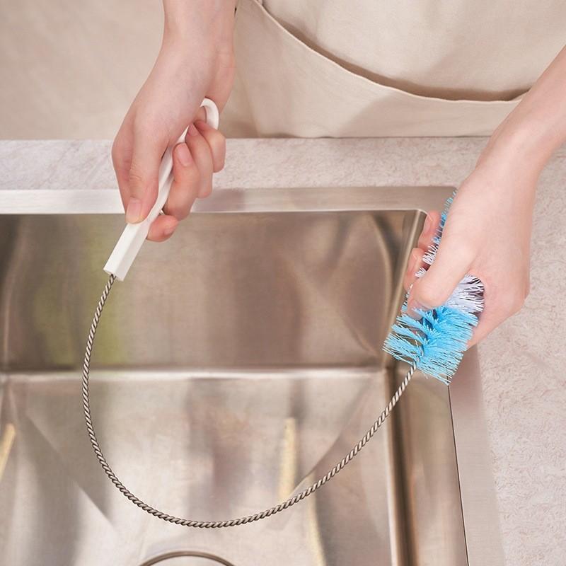 Drain Long Flexible Pipe Cleaning Brush For Home Kitchen Sink Maintenance