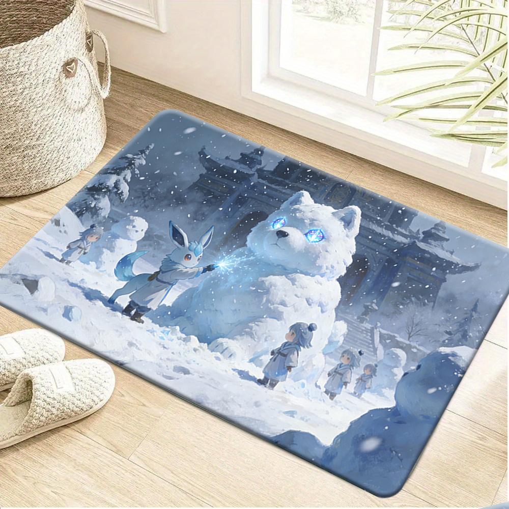 Pikachu Thunder Attack City Night Print Doormat Non-Slip Water Absorbent Floor Mat for Home Decor 40x60cm