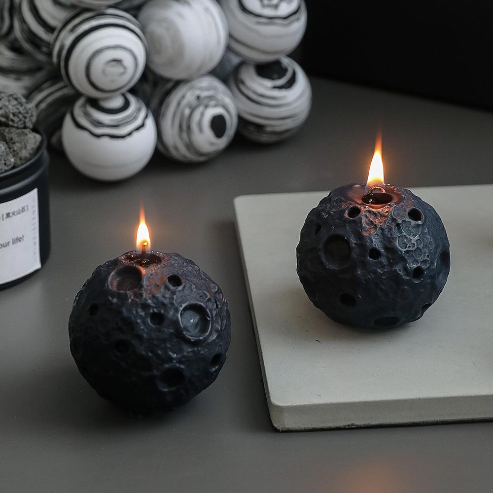 Moon Scented Candle DIY Creative Black Spherical Fragrance