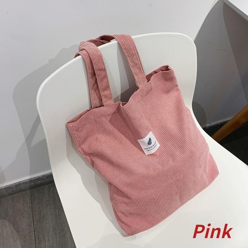 Spot Corduroy Hundred Tower Student Shoulder Bag Japanese and Korean Leisure Canvas Shopping Portable Women's Bags
