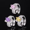 Copper Bottom Gold-Plated High Carbon Diamond Ice Cut Temperament Simple Pear-Shaped Ring Women 7 * 10