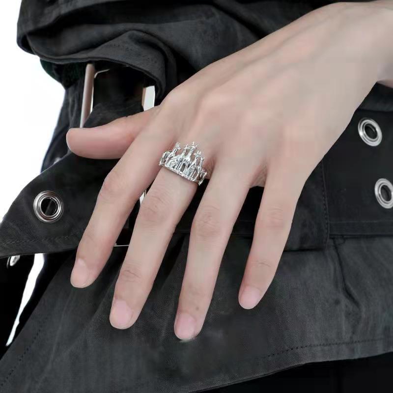 Korean Version of Personalized Doberman Ring Girls Fashion Retro Design Sense Puppy Opening Adjustable Ring
