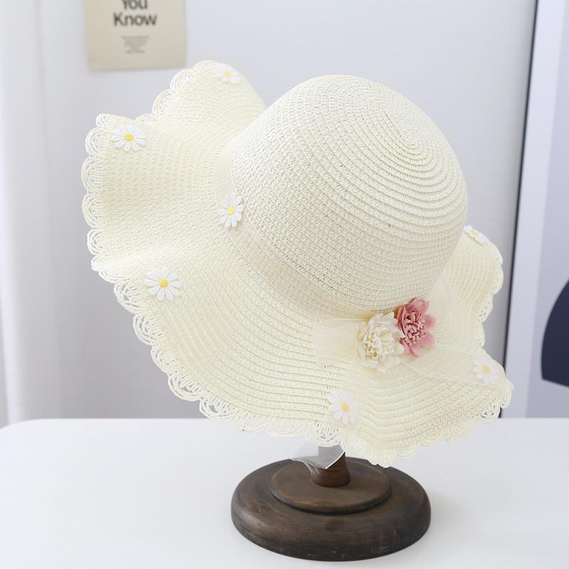 Fashionable Ladies Straw Hat For Summer Outings Sun Protection Hat Floral Beach Hat