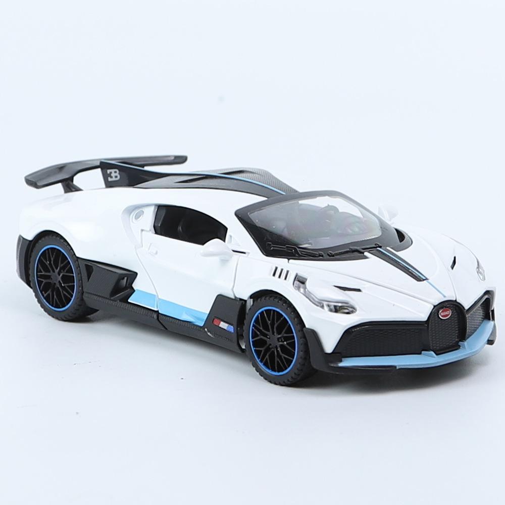 Model auta Bugatti Divo Diecast v mierke 1/32, sťahovacie autíčko so zvukom a svetlom pre deti Batoľatá Chlapci Dievčatá Darčeková kolekcia