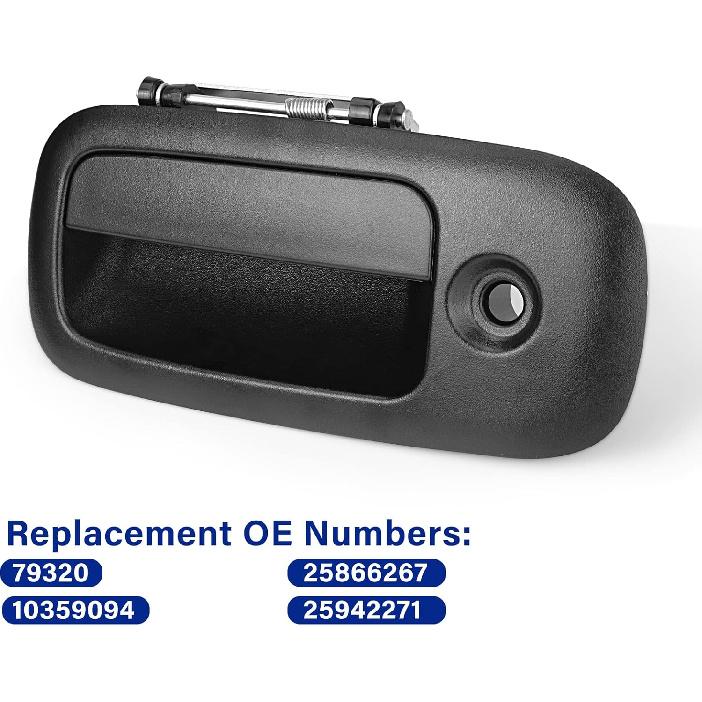 Exterior Door Handle Front Left Driver Side For 1996-2009 Chevy Express, GMC Savana 1500 2500 3500 4500 Van, Replaces 79320,W/Key Hole,Textured Black