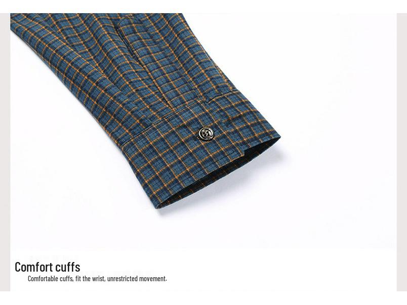 Men's Plus Velvet Plaid Long Sleeve Thick Warm Shirt Cardigan for Autumn and Winter