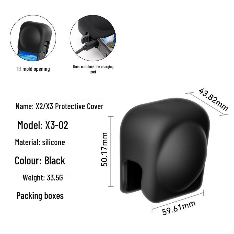 Insta360 X3/X4 Panoramic Action Camera Lens Protector Silicone Case
