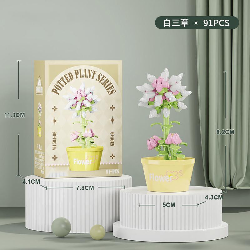 Flower Bouquet Mini Particle Building Blocks Flower Kit 3D DIY Creative Plants Micro Bricks for Home Decor Girl Gift Adults Kids