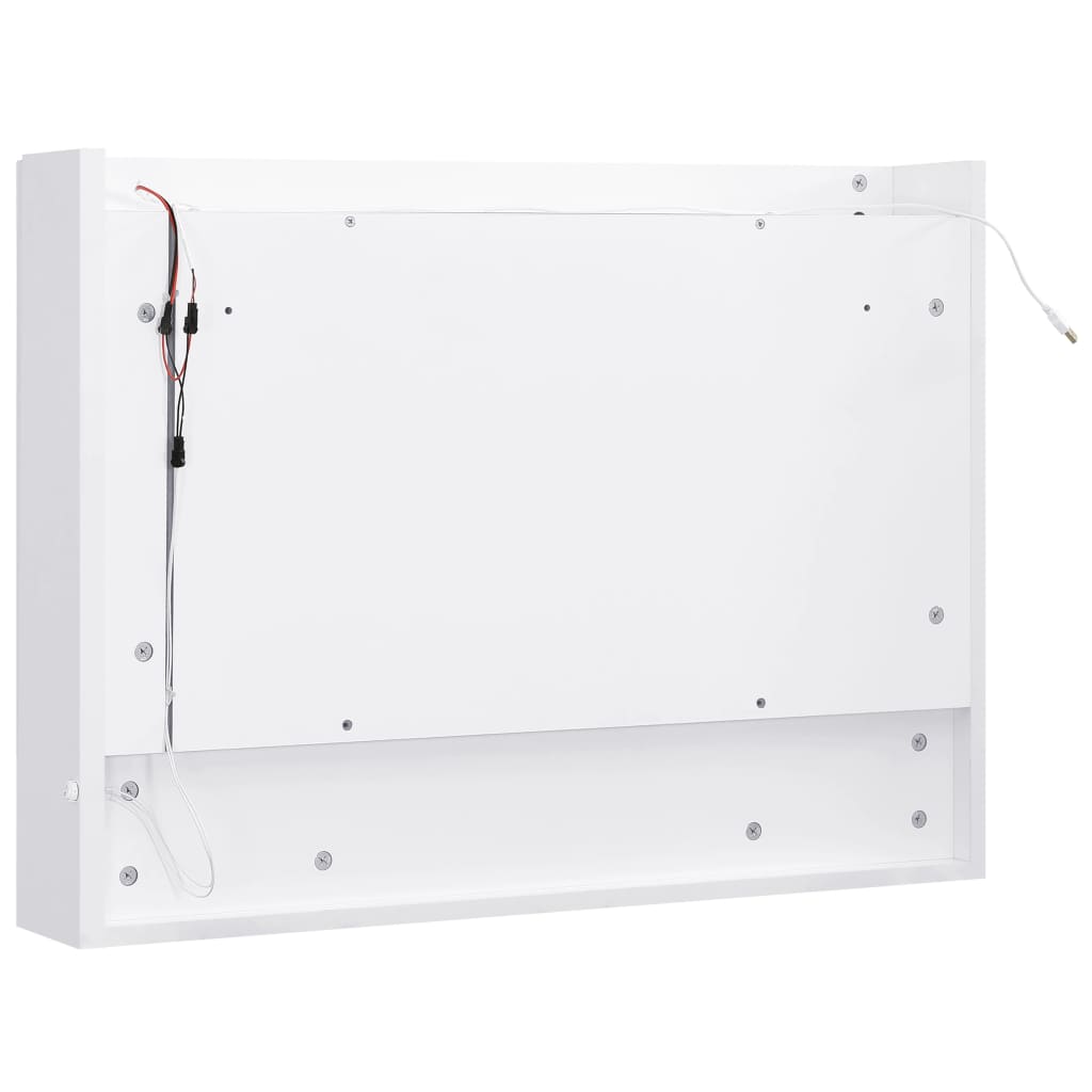 LED Bathroom Mirror Cabinet White 80 X 15 X 60 Cm MDF