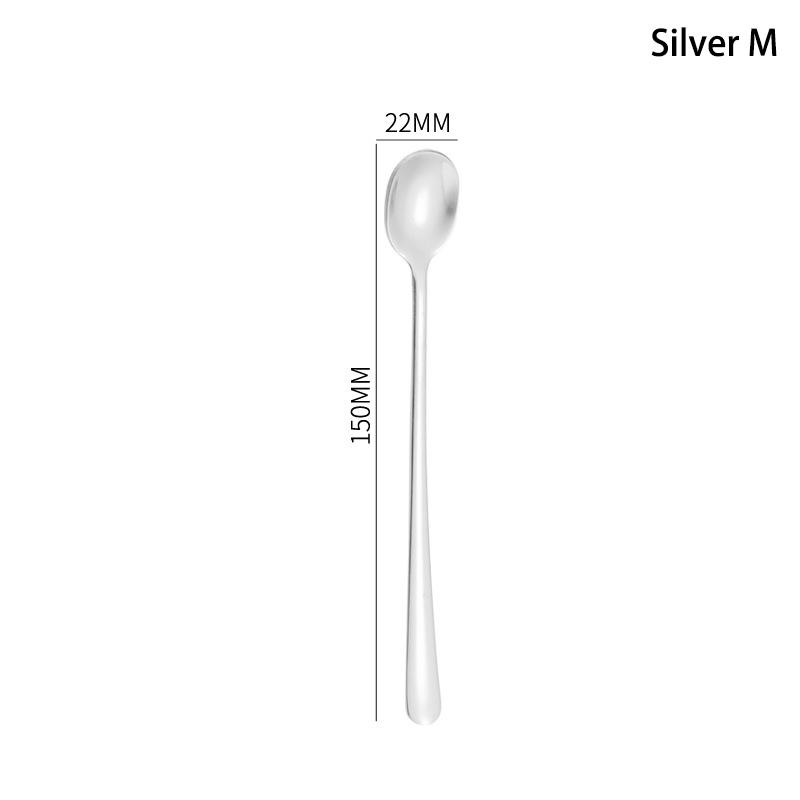 Tea Coffee Soup Spoon For Eating Mixing Stirring Long Handle Teaspoon Spoon Cocktail Ice Cream Honey Spoons Kitchen Cutlery