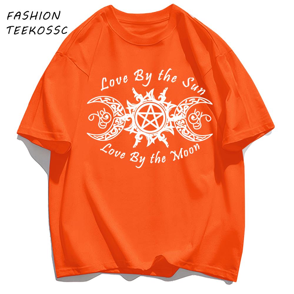 Love By The Sun And Moon Print Mens TShirt Casual Summer T Shirts Oversize AllMatch Man Streetwear Cotton Hip Hop Clothing
