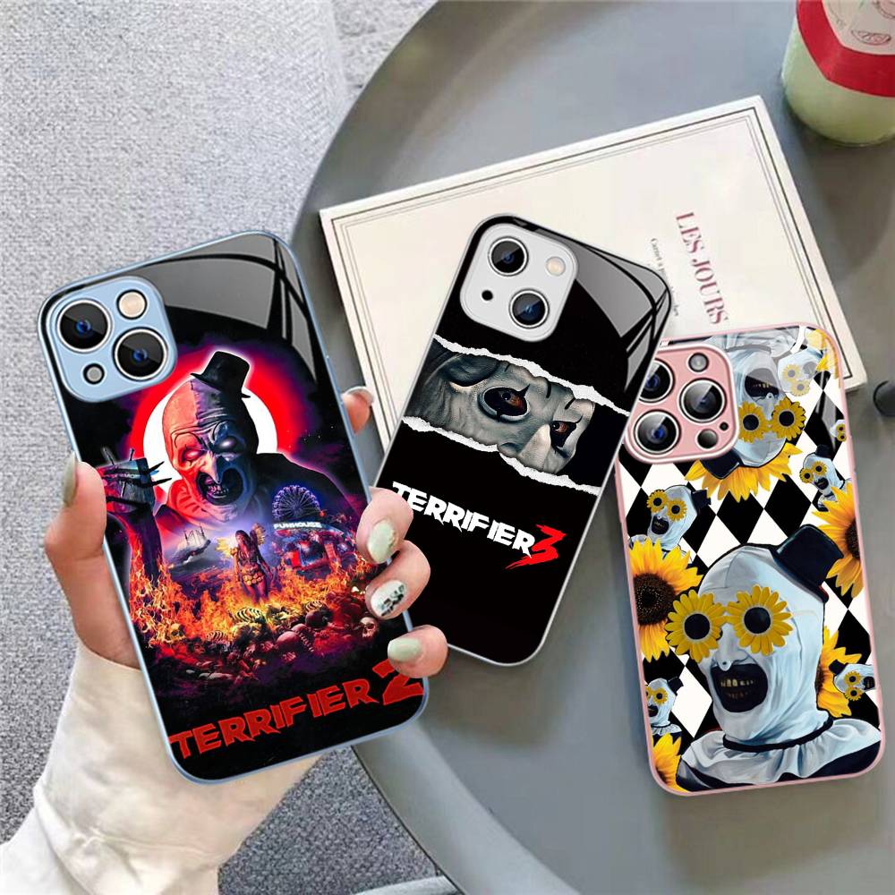 Popular Horror Movie T-Terrifier Tempered Glass For Iphone 14 13 12 11 Pro Mini XS MAX 14Plus X XS XR Cover