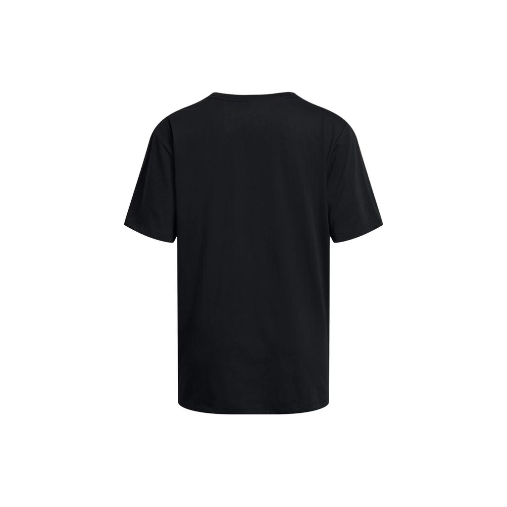 Under Armour Campus Letter Logo Print Round Neck Pullover Short Sleeve T-Shirt Women Tops Black 1387193-001