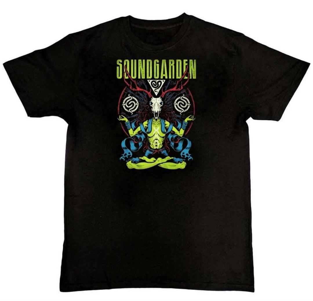 Rare SOUNDGARDEN Black Hole Sun ANTLERS Skull T-Shirt L