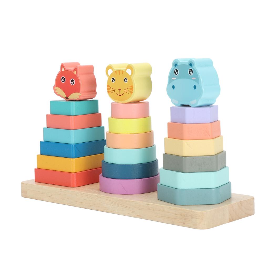 Wooden Sorting Stacking Toy Animal Shape Early Educational Color Shape Sorting Toys Game