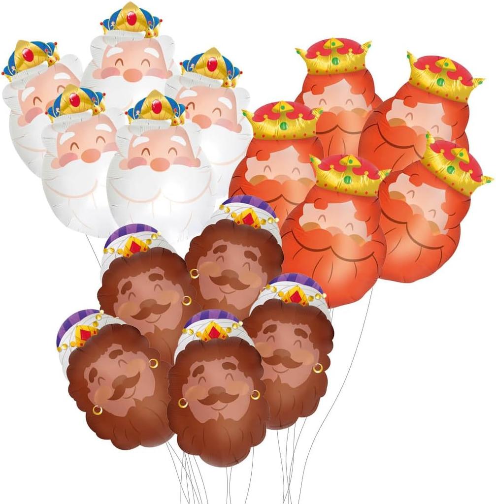 1set Kings Balloons King's Head Crown Aluminum Film Balloon Baby Shower Birthday Party Jesus Decorat King Christmas Gift Globos