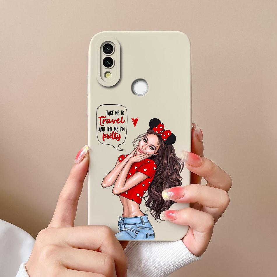 Case Cover For Redmi 7 Cartoon Soft Smooth Liquid Silicone Full Protection Anti Choc Phone Cover For Xiaomi Redmi7 Bumper Fundas