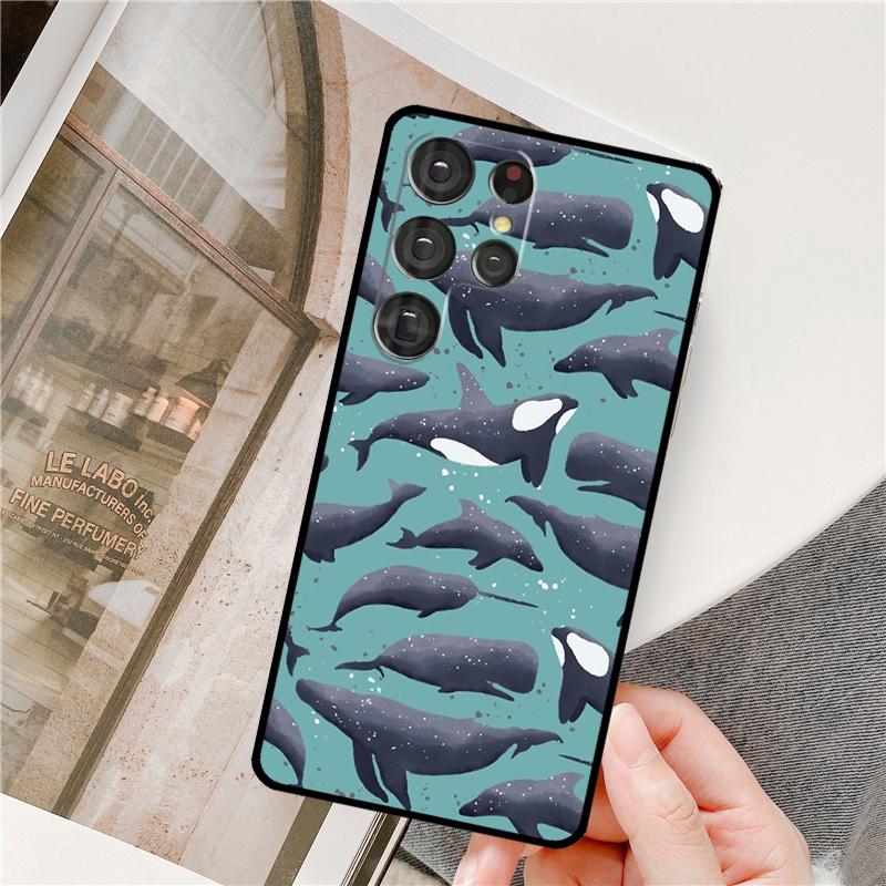 Orcas Killer Whales Case For Samsung Galaxy S23 S22 S21 Ultra Note 20 S8 S9 S10 Note 10 Plus S20 FE Back Cover