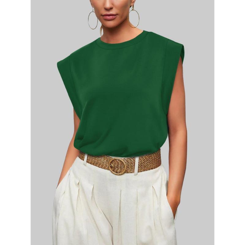 Sommer Damen T-Shirt Rundhals Lose Kurzarm T-Shirt Gestreift Top Weste