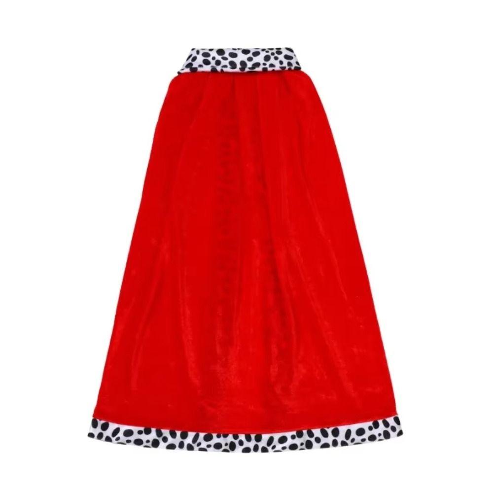 Red Velvet Adult Kids Prince Robe 80/90/130/150cm Cosplay Dress Up  for Parent-child Activity