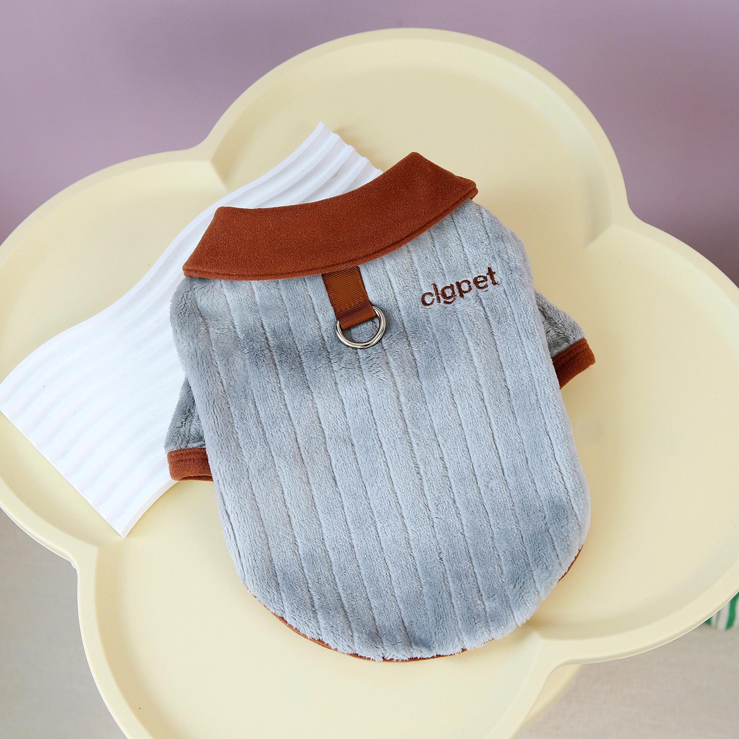 

Флисовый костюм для джентльмена из CLGPET - двуногий фланелевый костюм для пород бишон и тедди S