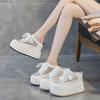 Fashion 12CM Air Mesh Genuine Leather Breathable Sandals Flats Hollow Platform Wedge High Brand Bling Shoes Women Slipper Bling