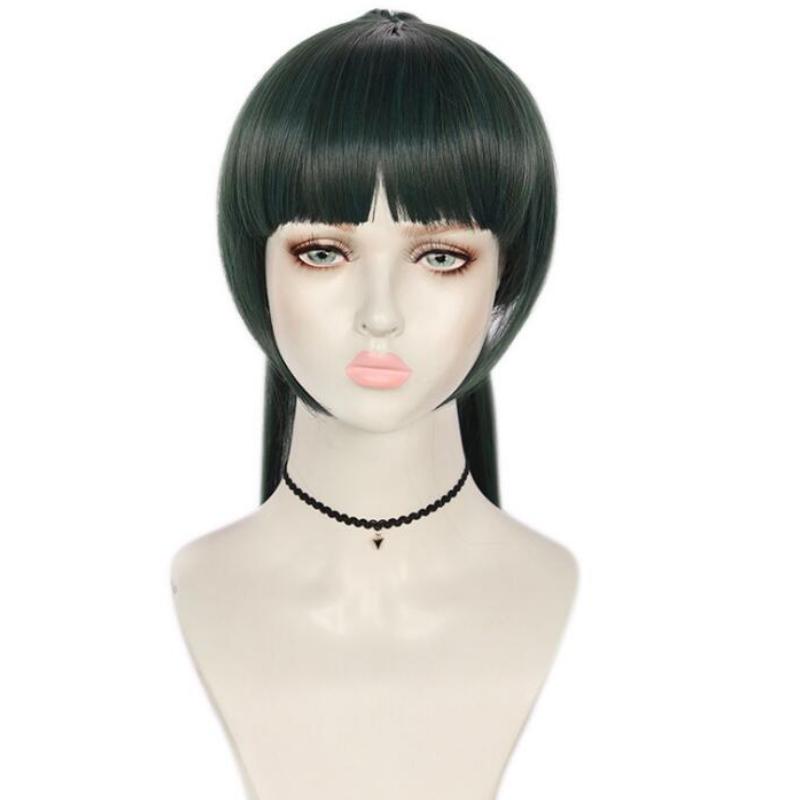 Anime Cosplay Wig Maki Zenin Dark Green Ponytail Costume Heat Resistant Synthetic Hair Jujutsu Kaisen Women Carnival Party Wigs