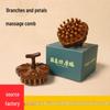 Golden Sandalwood Meridian Massage Comb for Scalp & Full-Body Therapy