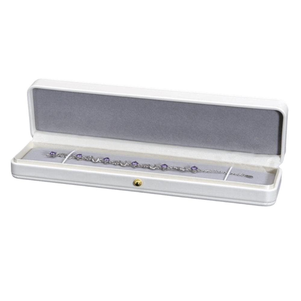 Boîte Cadeau à Bijoux Doublure Flanelle Cuir PU Boîte de Collection de Colliers Saint-Valentin