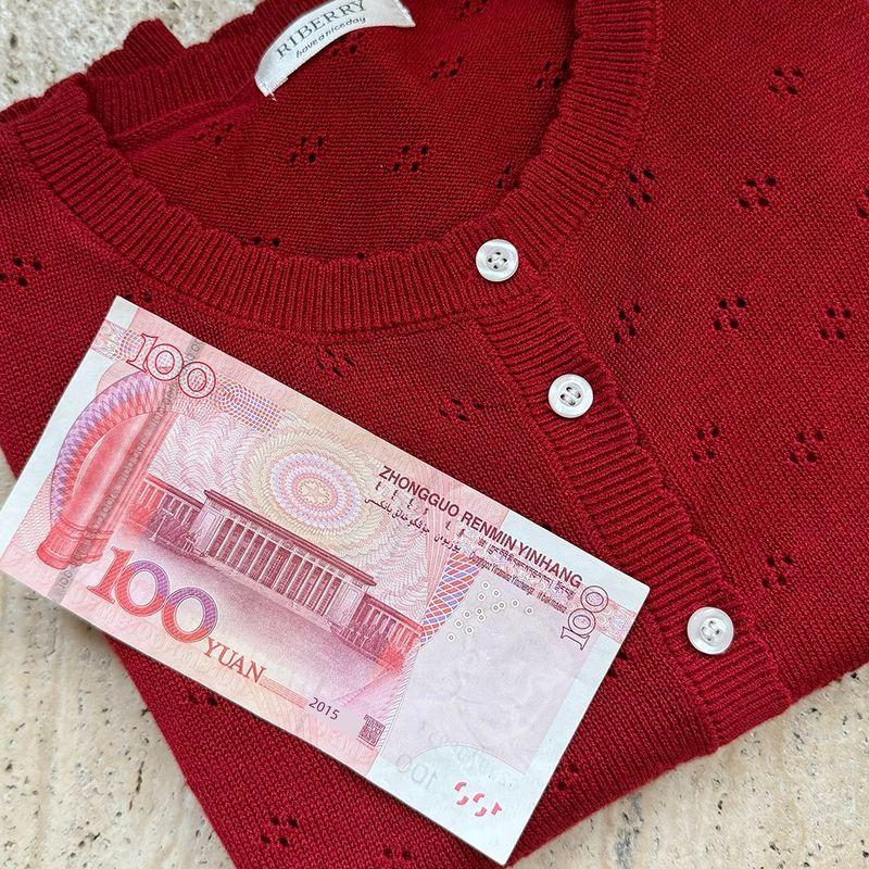 

Maonitrile Cut Out Lace Basic Style Knitting Cardigan Sweater Shoulder K Cut Out Red