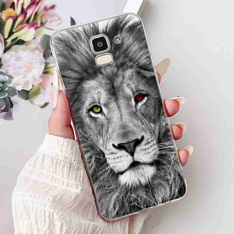 For Samsung Galaxy J6 2018 SM-J600F Case Popular Love Cool Tiger Soft Silicone TPU Cover For Samsung j6 J6 2018 Phone Shell Bag
