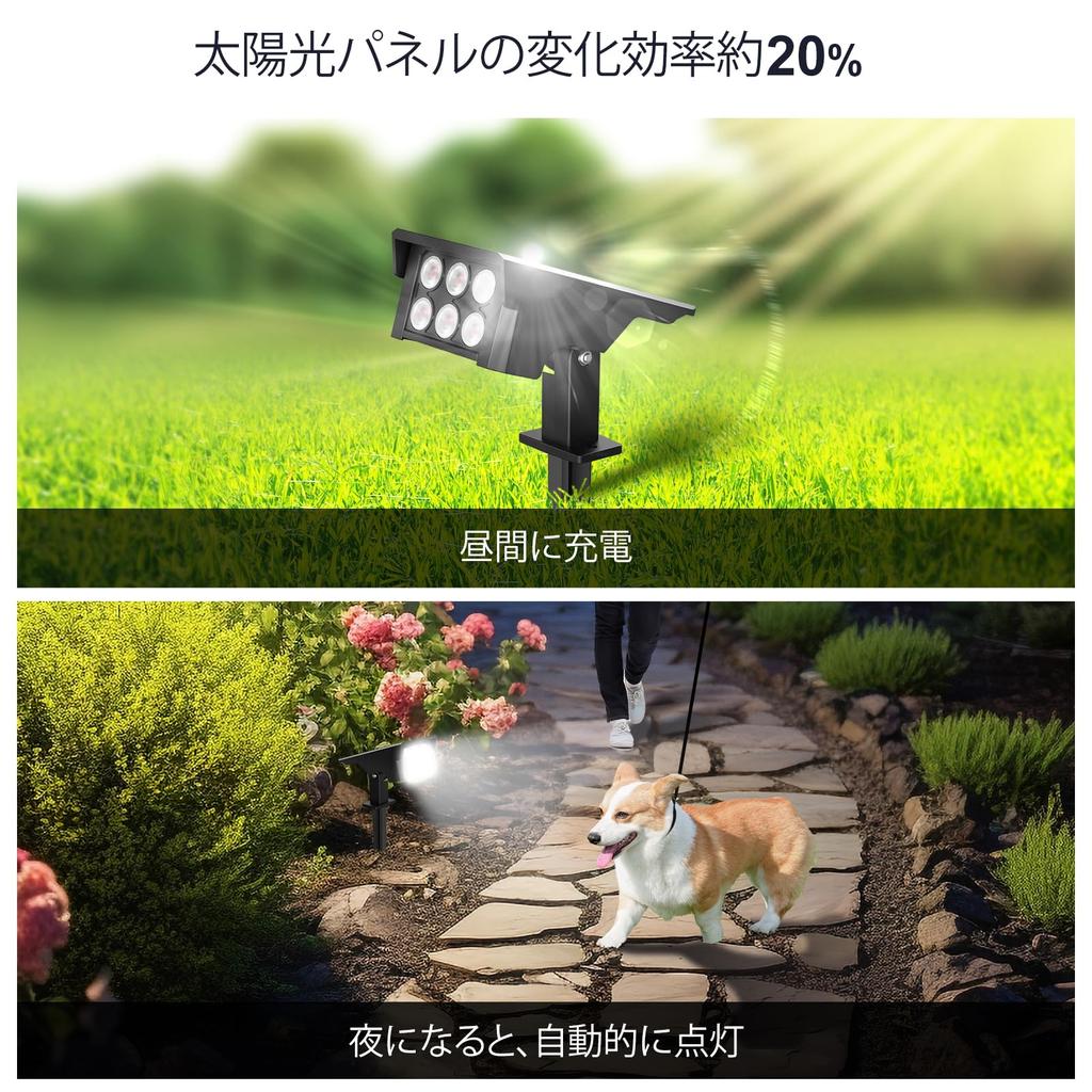 MEIKEE Solar Garden Outdoor Waterproof Garden Bright 6500K Daylight White IP65 Light Brightness 3 Lighting Automatic Garden Gardening Light for