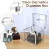 Toiletry Train Case Travel Makeup Tools Storage Organizer Crown Box Clear Cosmetic Case with Latches Handle Acrylic Display Case