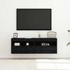 TV Wall Cabinet 2 Pcs Black Oak Effect 60 X 30 X 40 Cm
