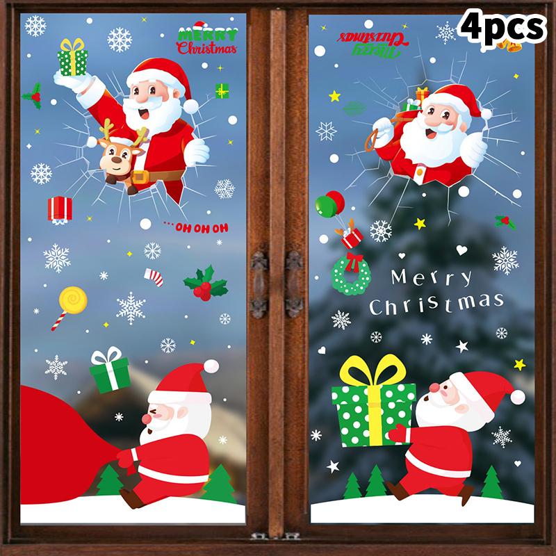 

Новые Рождественские Наклейки на Окна Веселые Рождественские Украшения Для Дома Рождественская Наклейка на Стену Детская Комната Новогоднее Украшение A17