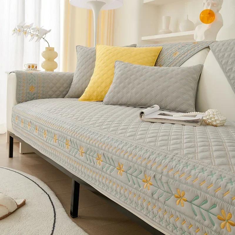 

Чехлы для диванов из скандинавского хлопка для гостиной, богемная вышивка, универсальные подушки для дивана, полотенца, домашние нескользящие чехлы для дивана, 1 шт. 70x70 A