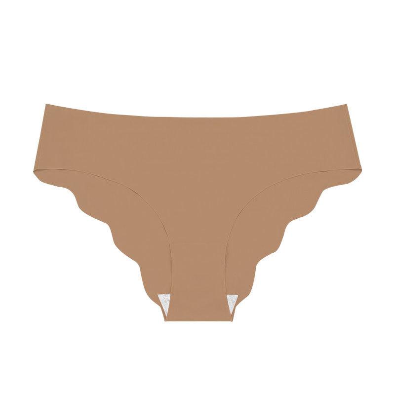 Ice Silk Women's Cloud Lotus Leaf Edge Seamless Underwear One Piece Breathable Pure Cotton Crotch Underwear Women's Summer