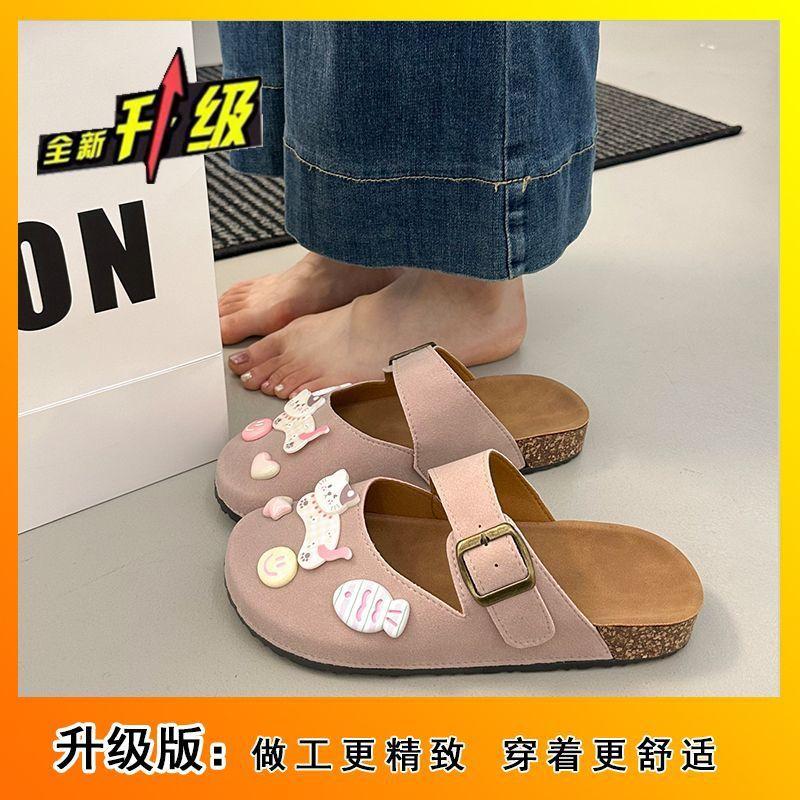 

Удобные повседневные крутые тапочки модные универсальные милые мультяшные тапочки с головой котенка-сумки женские 2025 осень новые 41