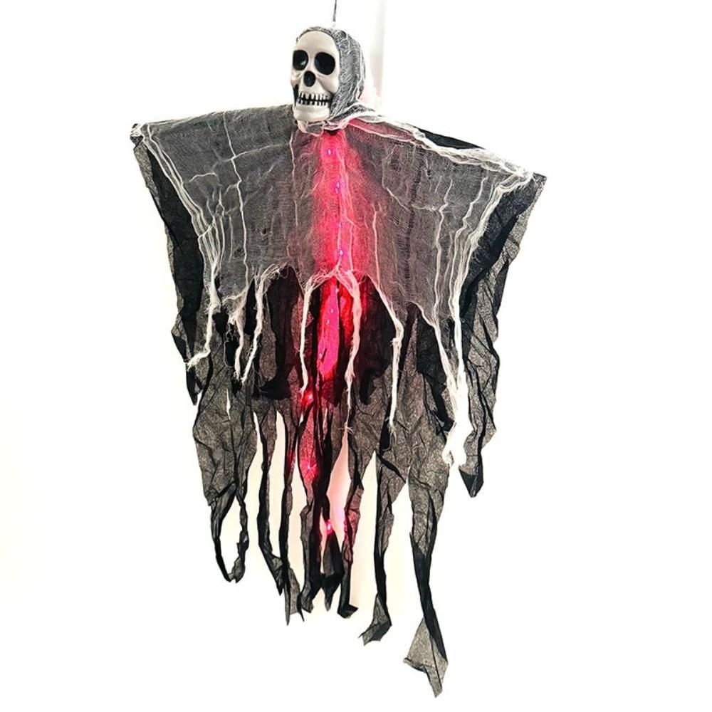 New Glowing Hanging Ghost Skull Halloween Decoration Courtyard Ghost Ornament Realistic Horror Party Props Atmosphere