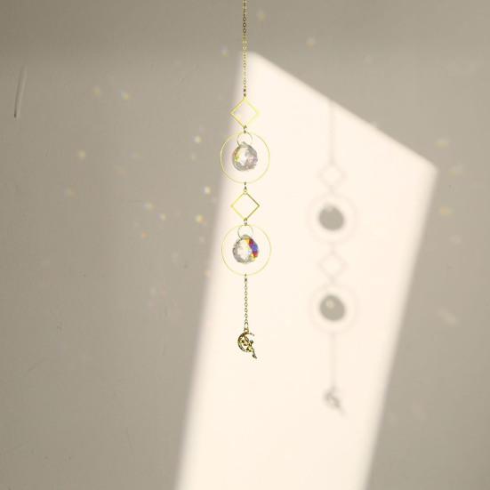 Yousheng Faux Crystal Sun Catchers Prismatic Wind Chimes Rainbow Prisms Hanging Ornaments for Home Balcony Garden Decor