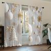 2 Panel Christmas Curtains White and Gold Christmas Balls Christmas Tree Window Decoration Curtains Stock Shipping Fast