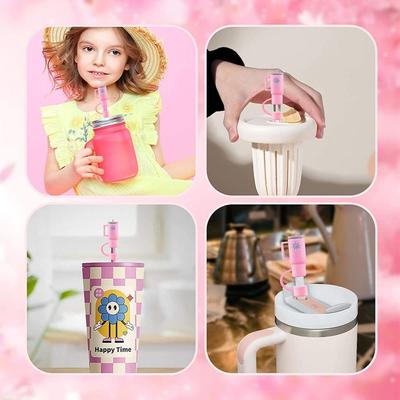 5PCS Cartoon Plugs Cover Silicone Straw Plug Splash Proof Reusable Drinking Caps Airtight for Stanleys/Cup Accessories/Bar