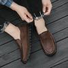 Fashion Moccasins Breathable Men Flats  Classic Soft Driving Shoes Genuine Leather Men Footwear Slip On Business Casual Walking Shoes