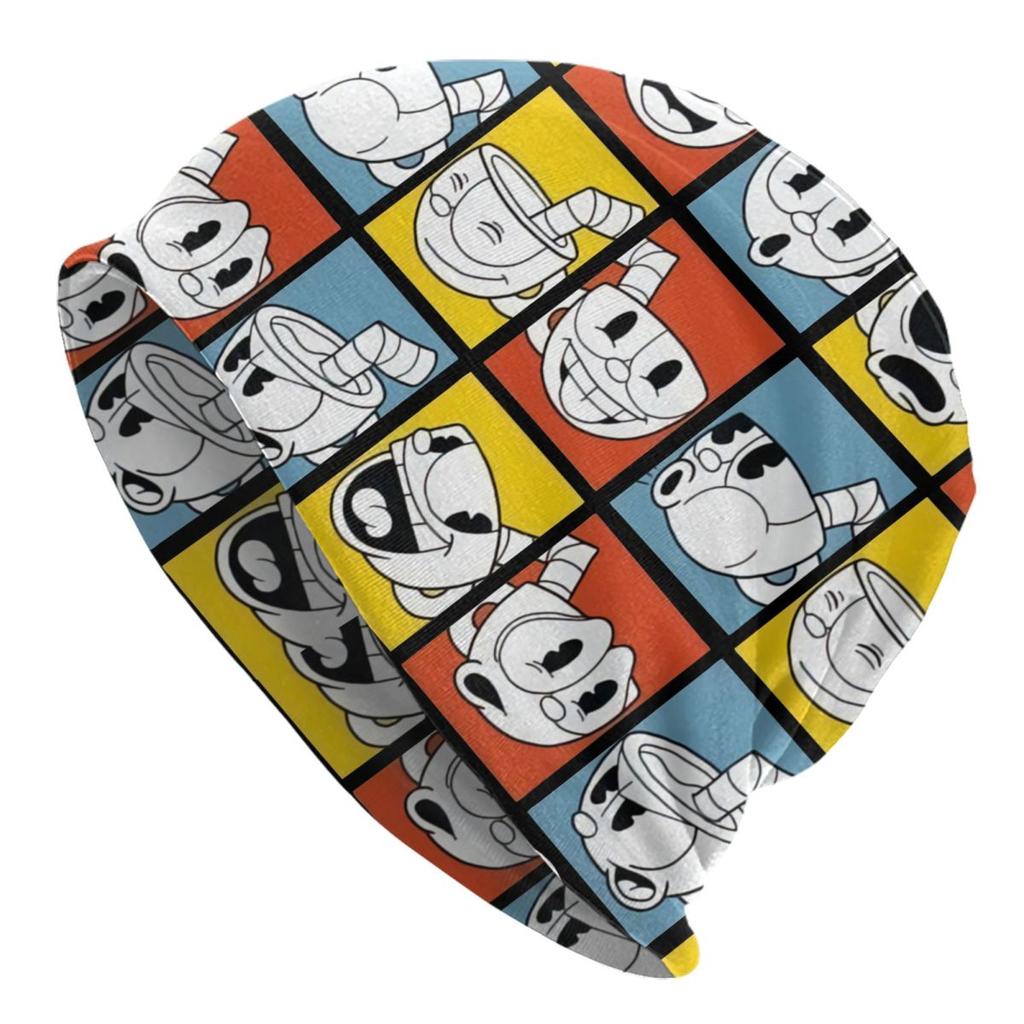 Great Retro Game Battle Cuphead Skullies Beanies Hats Spring Unisex Outdoor Caps Warm Multifunction Bonnet Hats
